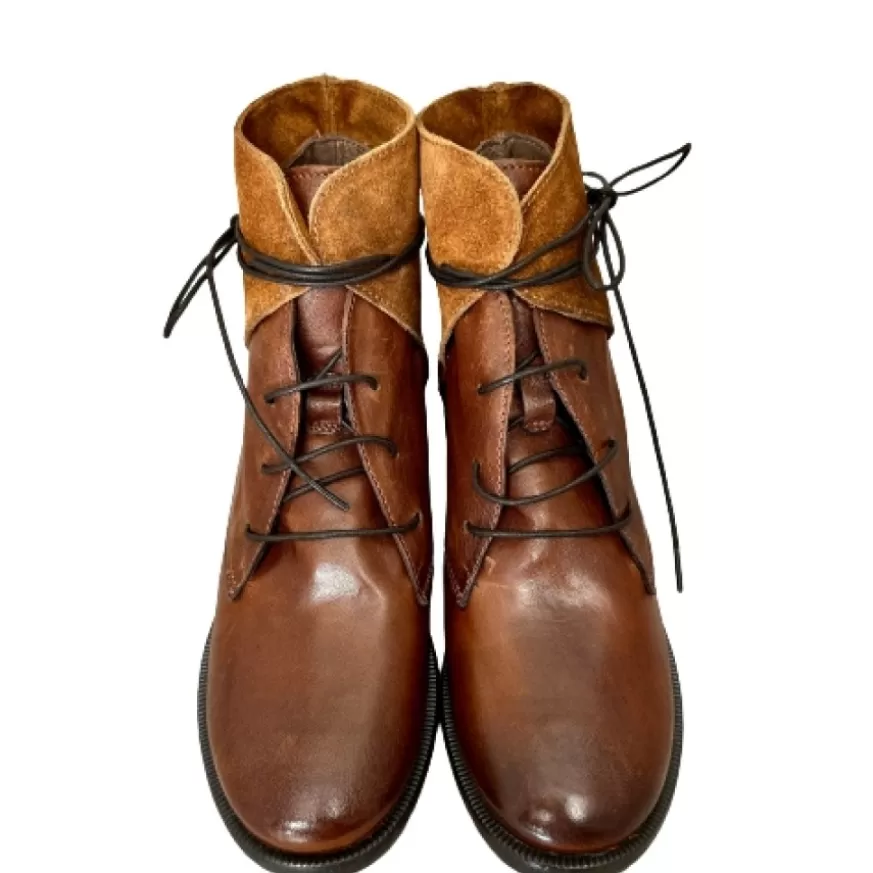 Donna CAMARRI CALZATURE Scarpe Donna | Anfibio Artigianale In Pelle Tuffata Cuoio Camarri 1916