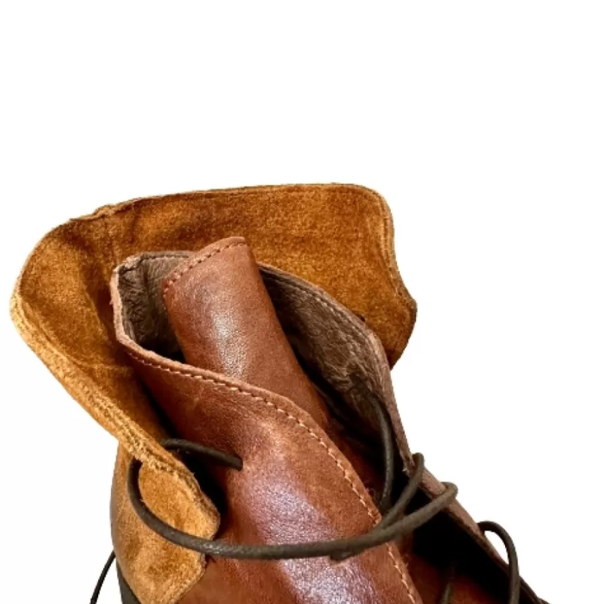 Donna CAMARRI CALZATURE Scarpe Donna | Anfibio Artigianale In Pelle Tuffata Cuoio Camarri 1916