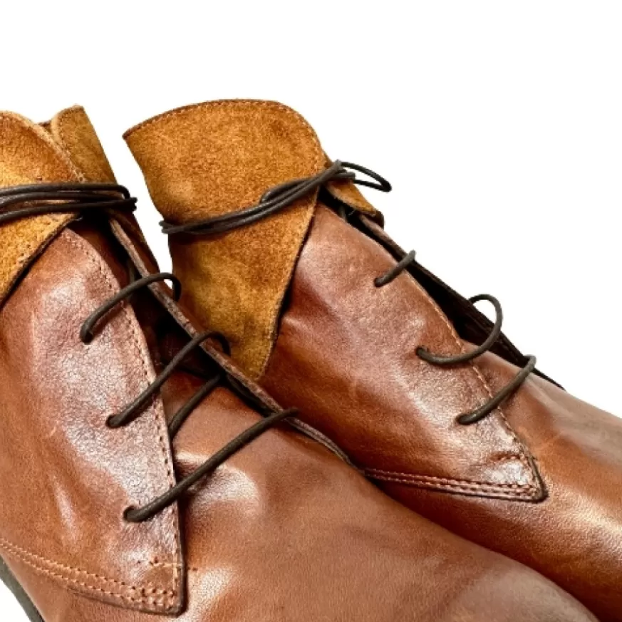 Donna CAMARRI CALZATURE Scarpe Donna | Anfibio Artigianale In Pelle Tuffata Cuoio Camarri 1916
