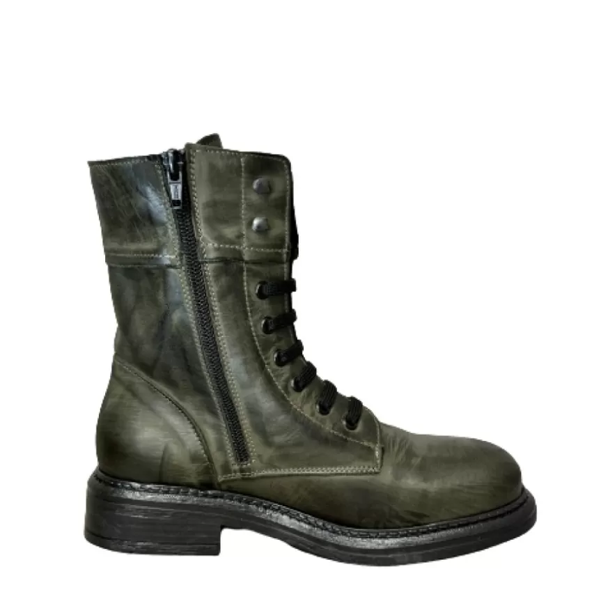 Donna CAMARRI CALZATURE Scarpe Donna | Anfibio Artigianale Spazzolato Verde