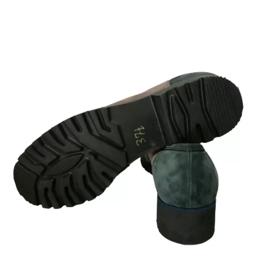 Donna CAMARRI CALZATURE Scarpe Donna | Ballerina In Camoscio Verde Con Morsetto