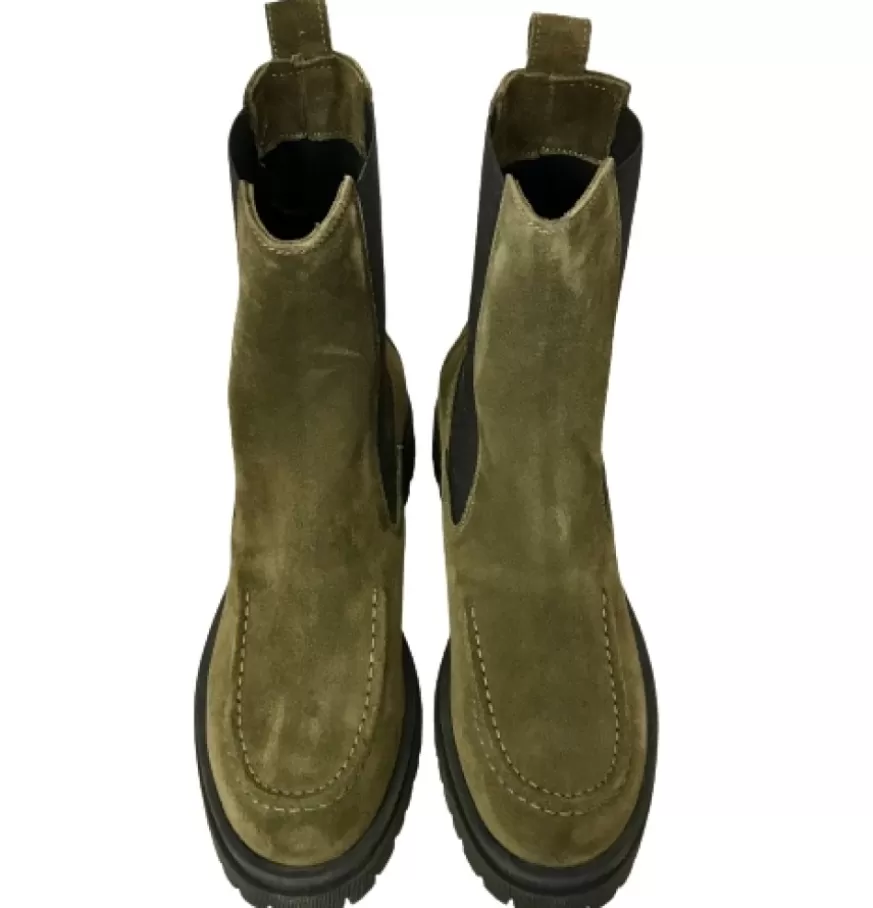 Donna CAMARRI CALZATURE Scarpe Donna | Beatles Artigianale In Camoscio Verde