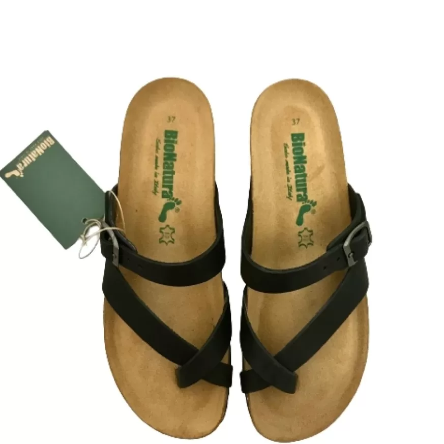 Donna CAMARRI CALZATURE Scarpe Donna | Ciabatta Bionatura Infradito Nera