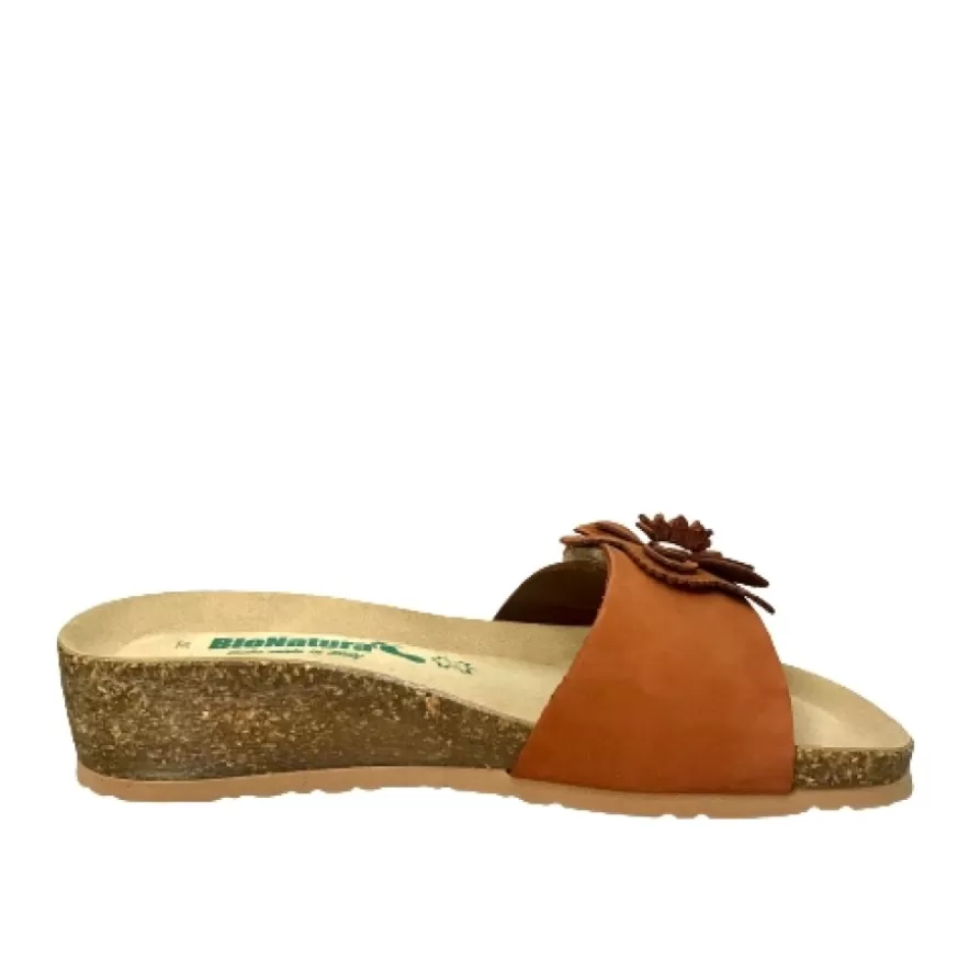 Donna CAMARRI CALZATURE Scarpe Donna | Ciabatta Bionatura Strappo Con Fiore Ruggine