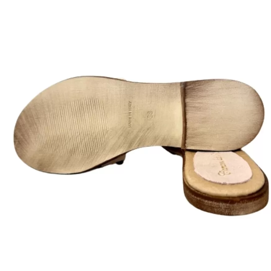 Donna CAMARRI CALZATURE Scarpe Donna | Ciabatta In Camoscio Cipria Con Borchiette
