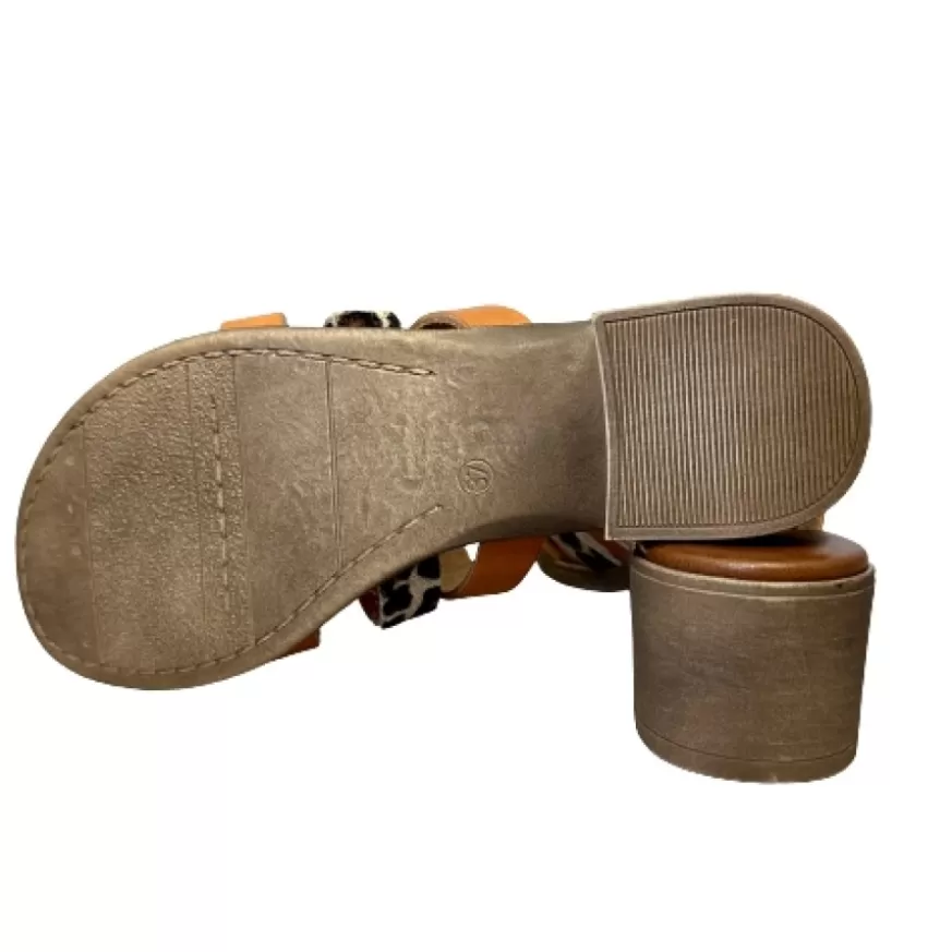 Donna CAMARRI CALZATURE Scarpe Donna | Ciabatta In Cavallino E Pelle Cognac Mod. Hermes