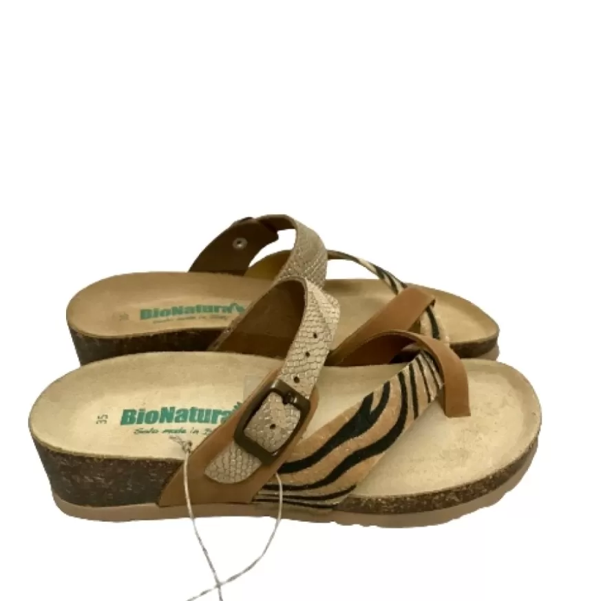Donna CAMARRI CALZATURE Scarpe Donna | Ciabatta Infradito Bionatura In Pelle Animalier