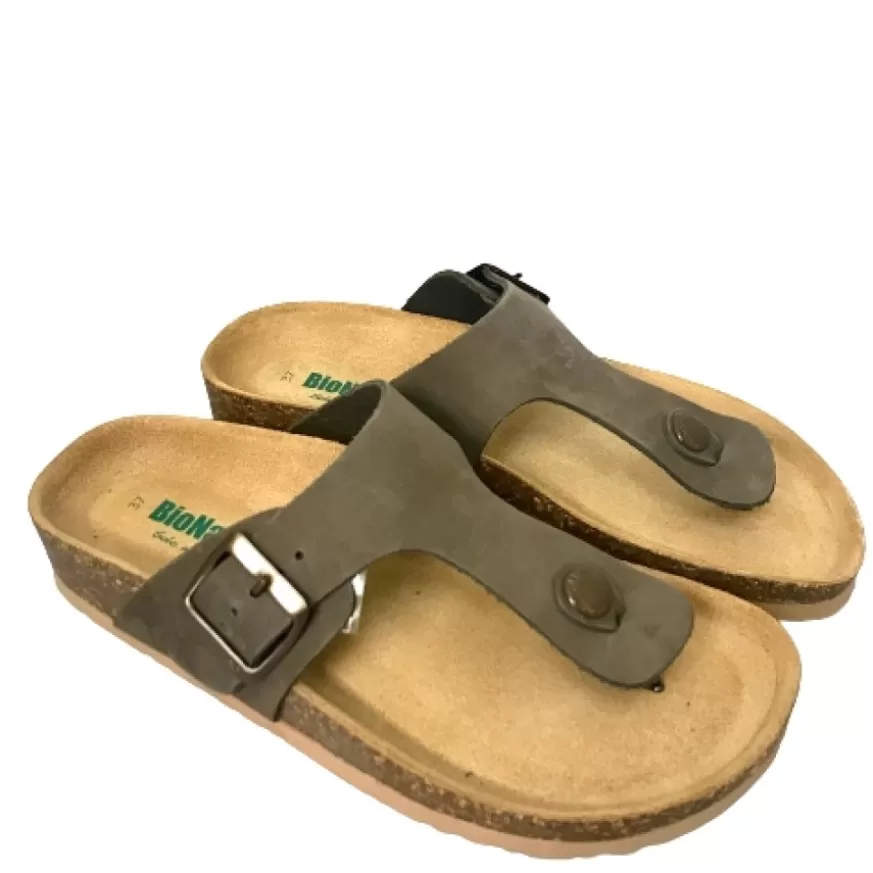 Donna CAMARRI CALZATURE Scarpe Donna | Ciabatta Infradito In Pelle Bionatura Testa Di Moro