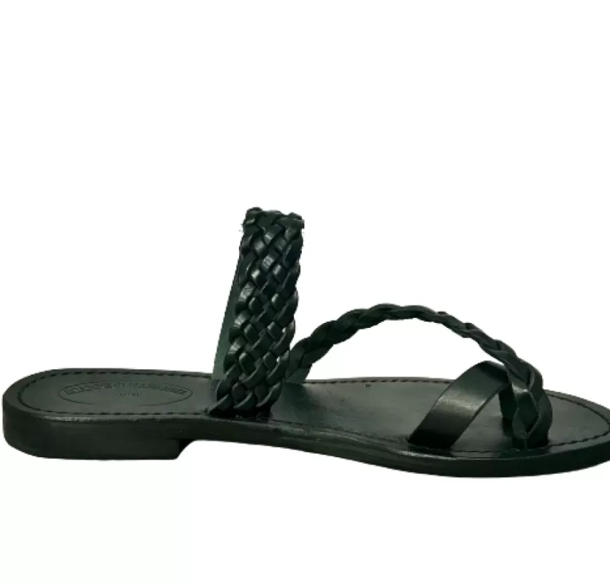 Donna CAMARRI CALZATURE Scarpe Donna | Ciabatta Infradito In Pelle Nera Mod. 6802