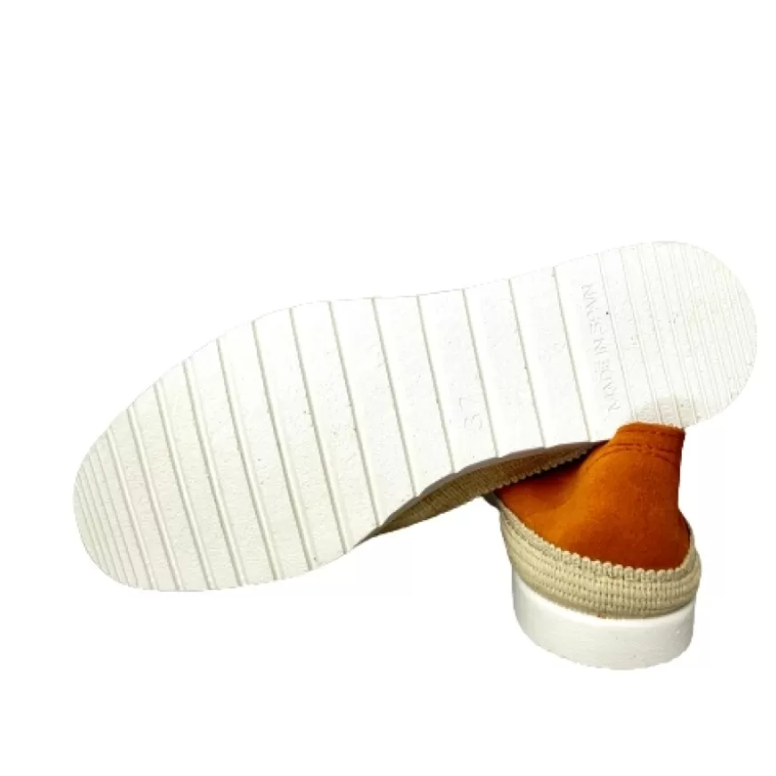 Donna CAMARRI CALZATURE Scarpe Donna | Espadrillas Artigianali In Camoscio Verbenas Arancioni