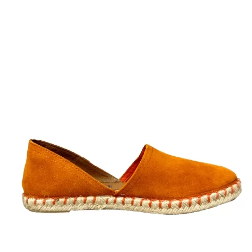 Donna CAMARRI CALZATURE Scarpe Donna | Espadrillas Artigianali In Camoscio Verbenas Arancioni