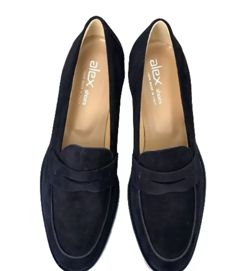 Donna CAMARRI CALZATURE Scarpe Donna | Mocassino Artigianale In Camoscio Blu