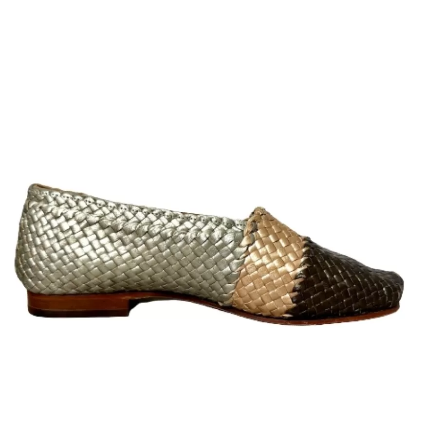 Donna CAMARRI CALZATURE Scarpe Donna | Mocassino Artigianale In Pelle Intrecciata