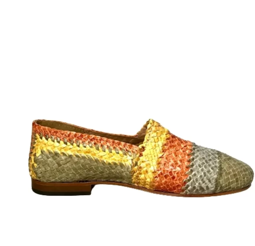 Donna CAMARRI CALZATURE Scarpe Donna | Mocassino Artigianale In Pelle Intrecciata