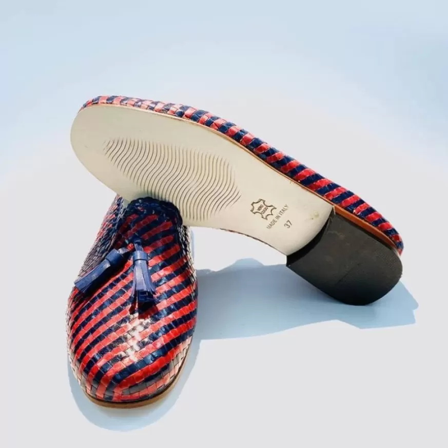 Donna CAMARRI CALZATURE Scarpe Donna | Mocassino Artigianale In Pelle Intrecciata