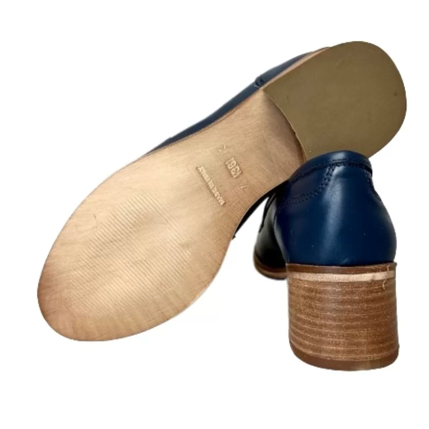Donna CAMARRI CALZATURE Scarpe Donna | Mocassino Artigianale In Pelle Mod. College Con Tacco