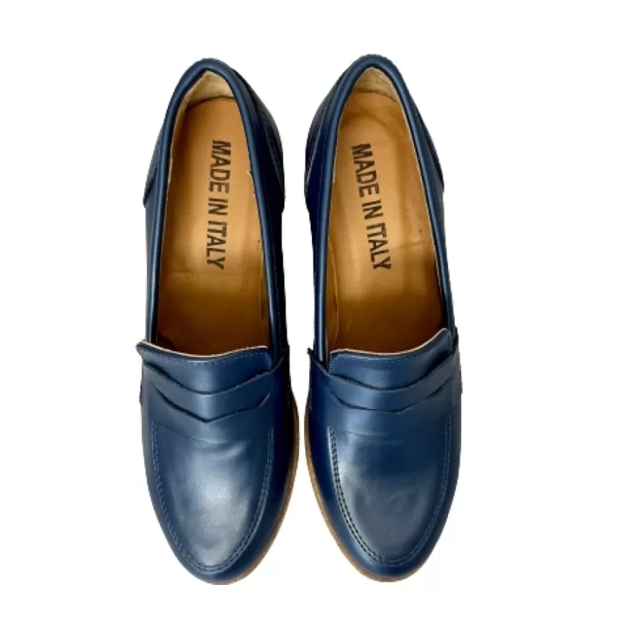 Donna CAMARRI CALZATURE Scarpe Donna | Mocassino Artigianale In Pelle Mod. College Con Tacco