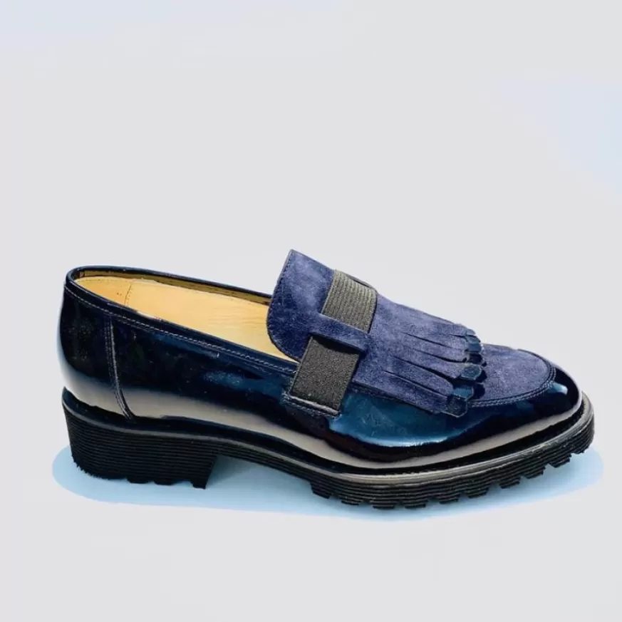Donna CAMARRI CALZATURE Scarpe Donna | Mocassino Blu Pelle/Camoscio