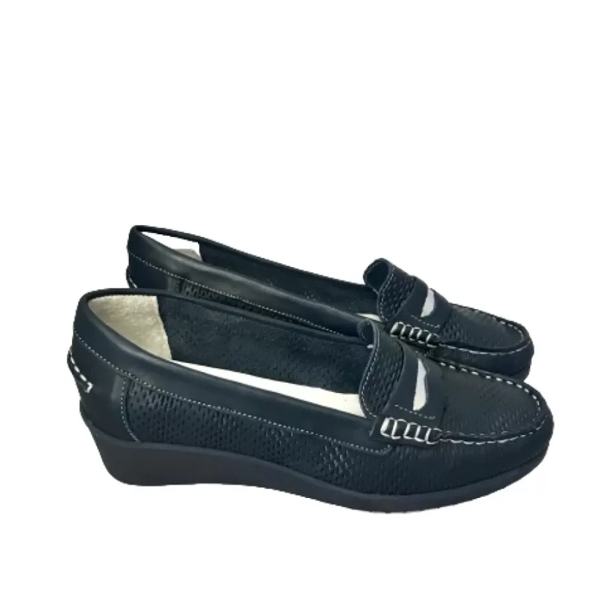 Donna CAMARRI CALZATURE Scarpe Donna | Mocassino Blu Traforato