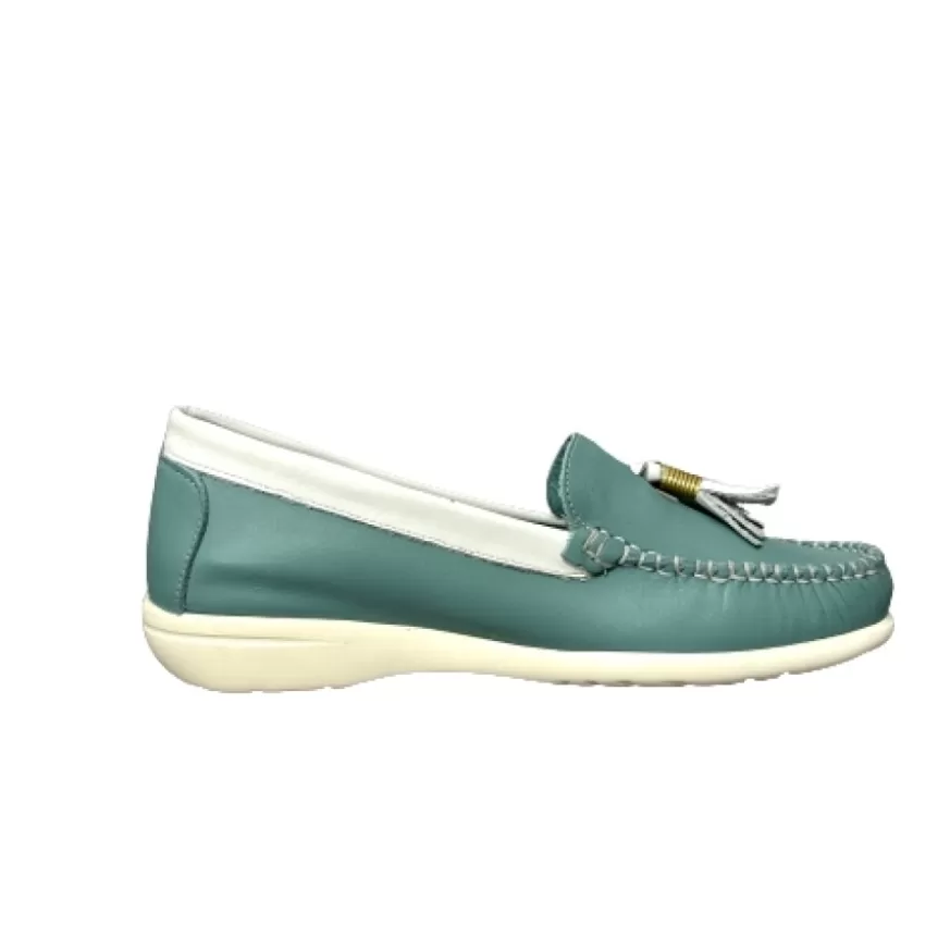 Donna CAMARRI CALZATURE Scarpe Donna | Mocassino Celeste Con Nappine