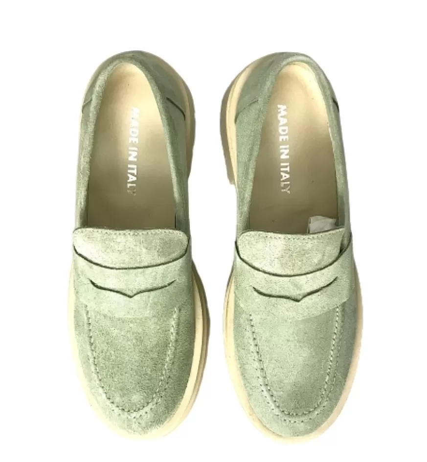 Donna CAMARRI CALZATURE Scarpe Donna | Mocassino Con Suola Carrarmato Salvia