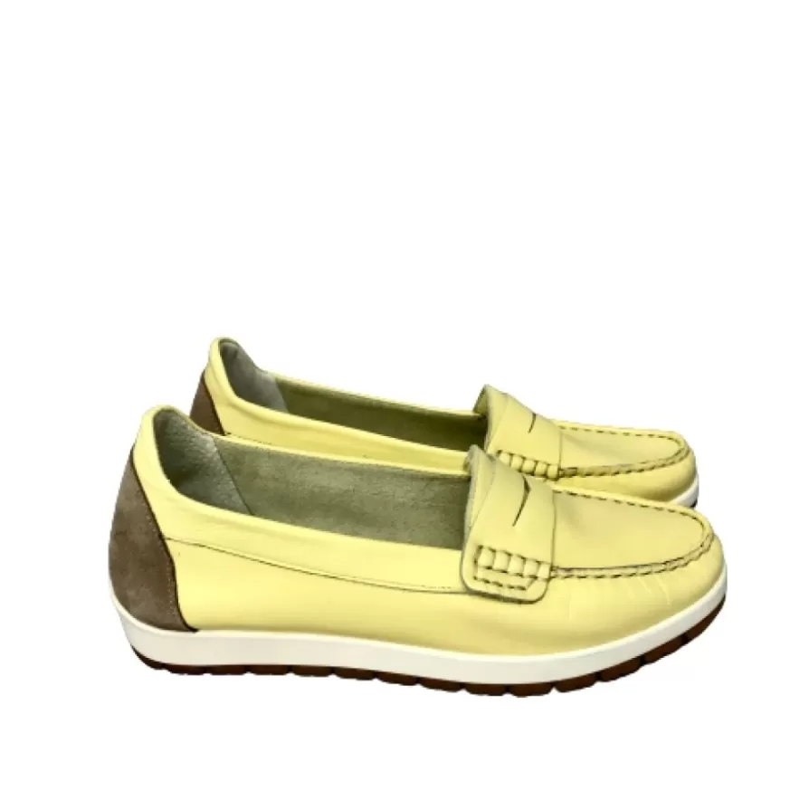 Donna CAMARRI CALZATURE Scarpe Donna | Mocassino Giallo/Tortora