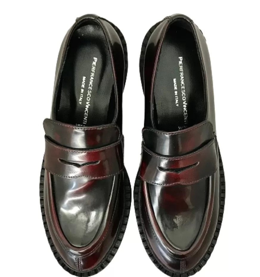 Donna CAMARRI CALZATURE Scarpe Donna | Mocassino In Pelle Abrasivata Bordeaux