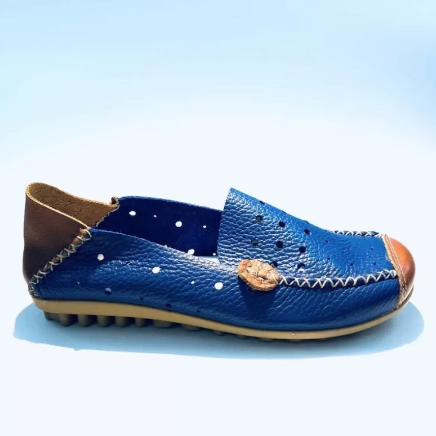 Donna CAMARRI CALZATURE Scarpe Donna | Mocassino In Pelle Cobalto