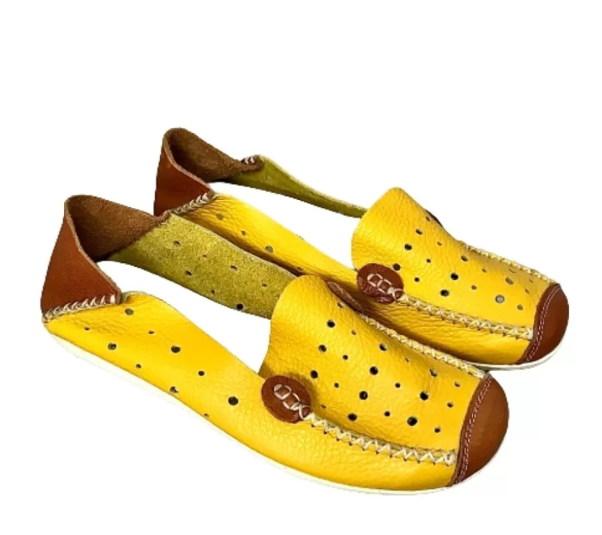 Donna CAMARRI CALZATURE Scarpe Donna | Mocassino In Pelle Giallo