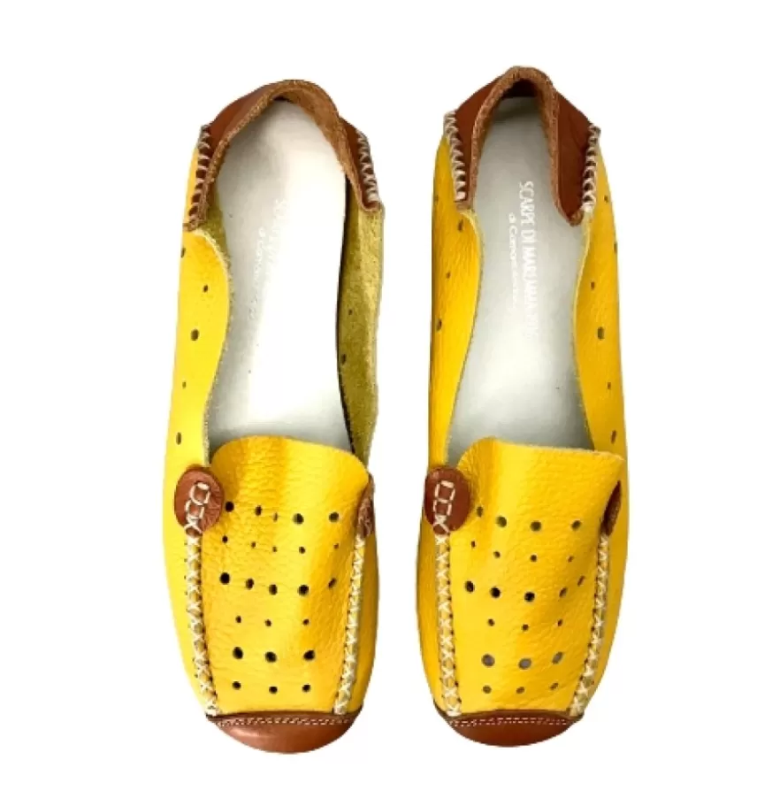 Donna CAMARRI CALZATURE Scarpe Donna | Mocassino In Pelle Giallo