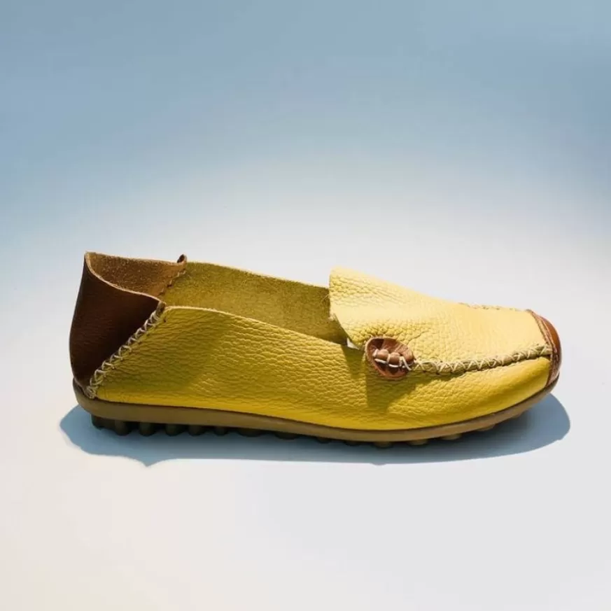 Donna CAMARRI CALZATURE Scarpe Donna | Mocassino In Pelle Giallo