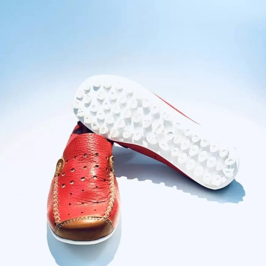 Donna CAMARRI CALZATURE Scarpe Donna | Mocassino In Pelle Rossa
