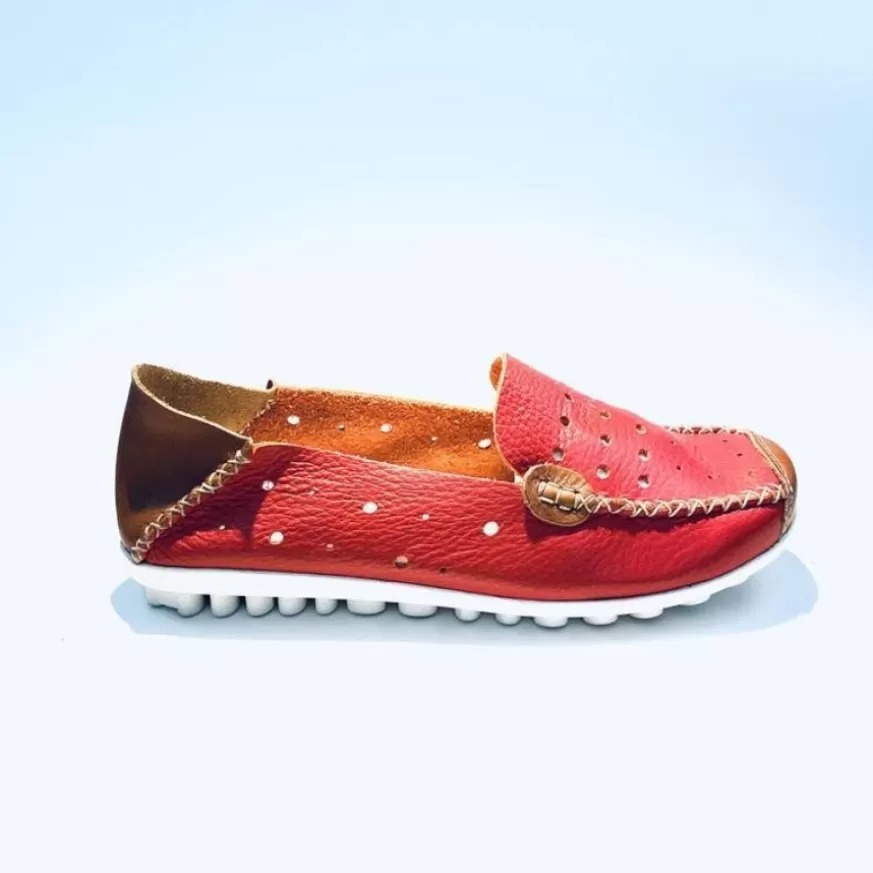 Donna CAMARRI CALZATURE Scarpe Donna | Mocassino In Pelle Rossa