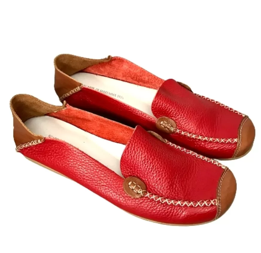 Donna CAMARRI CALZATURE Scarpe Donna | Mocassino In Pelle Rossa