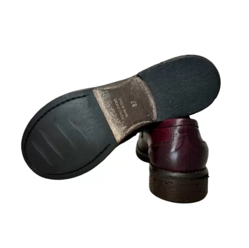Donna CAMARRI CALZATURE Scarpe Donna | Mocassino In Pelle Tuffata Bordeaux Cucito Blake