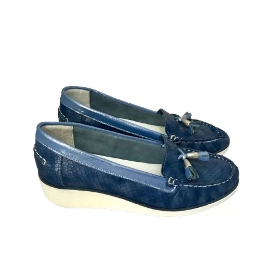 Donna CAMARRI CALZATURE Scarpe Donna | Mocassino Laminato Blu