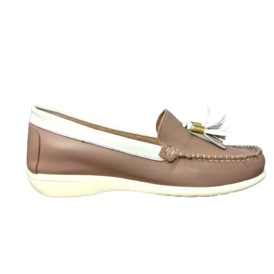 Donna CAMARRI CALZATURE Scarpe Donna | Mocassino Rosa Nude Con Nappine