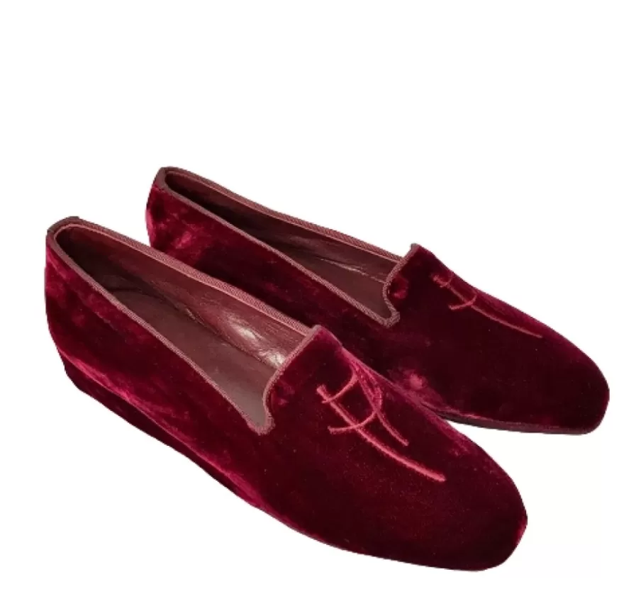 Donna CAMARRI CALZATURE Scarpe Donna | Pantofola In Velluto Bordeaux