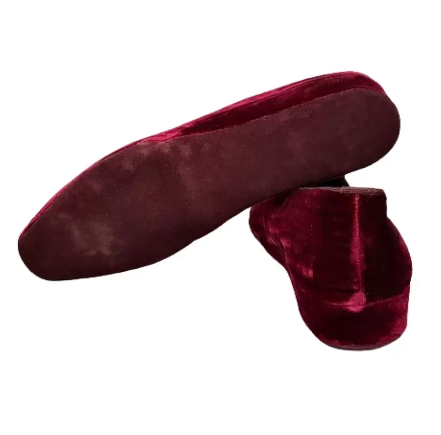 Donna CAMARRI CALZATURE Scarpe Donna | Pantofola In Velluto Bordeaux