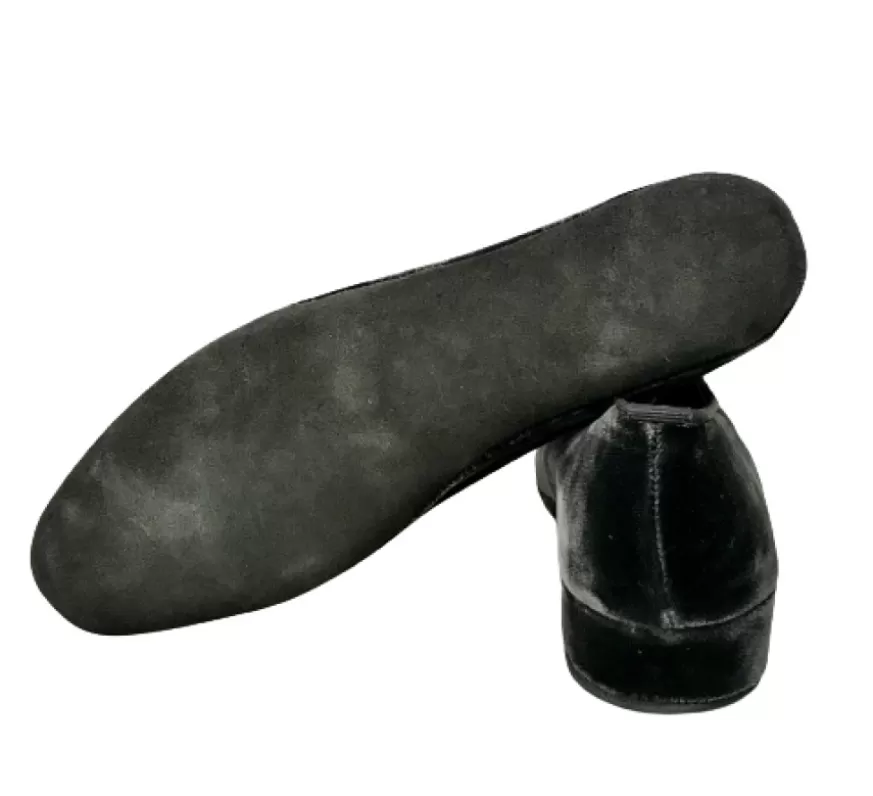 Donna CAMARRI CALZATURE Scarpe Donna | Pantofola In Velluto Grigio Antracite