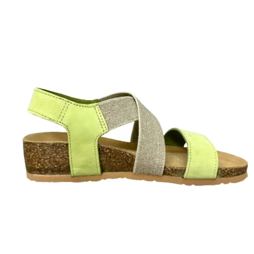 Donna CAMARRI CALZATURE Scarpe Donna | Sandalo Bionatura Con Elastico Lime