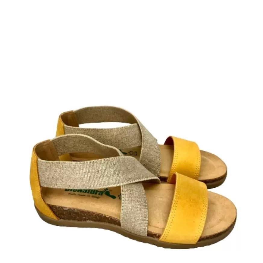 Donna CAMARRI CALZATURE Scarpe Donna | Sandalo Bionatura Con Elastico Ocra