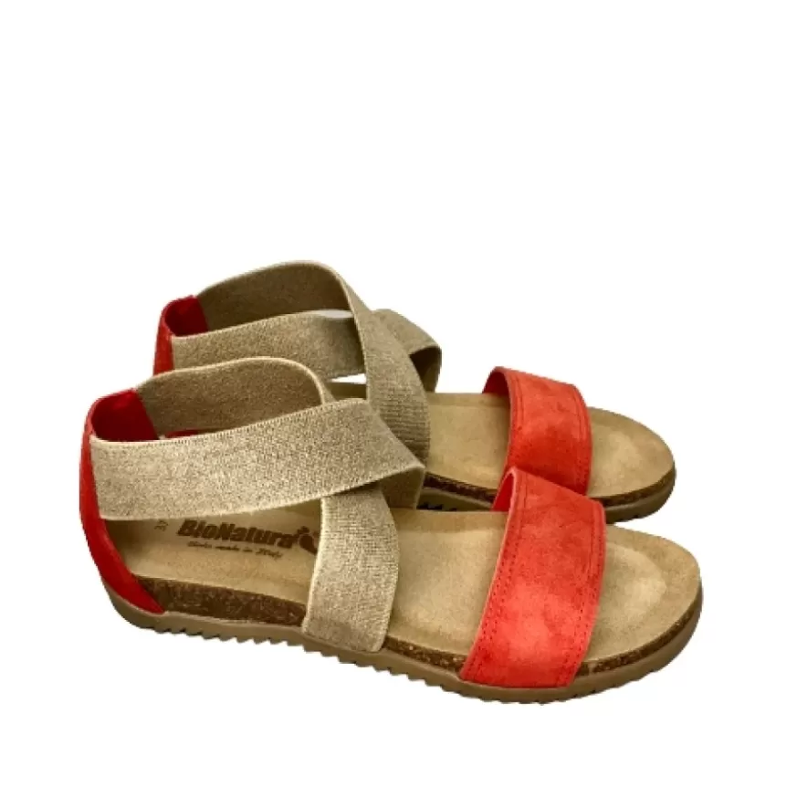Donna CAMARRI CALZATURE Scarpe Donna | Sandalo Bionatura Con Elastico Rosso