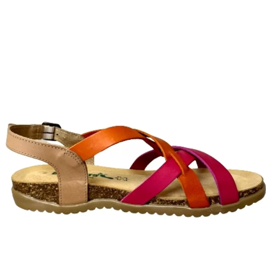Donna CAMARRI CALZATURE Scarpe Donna | Sandalo Bionatura In Pelle Fucsia, Arancio, Taupe