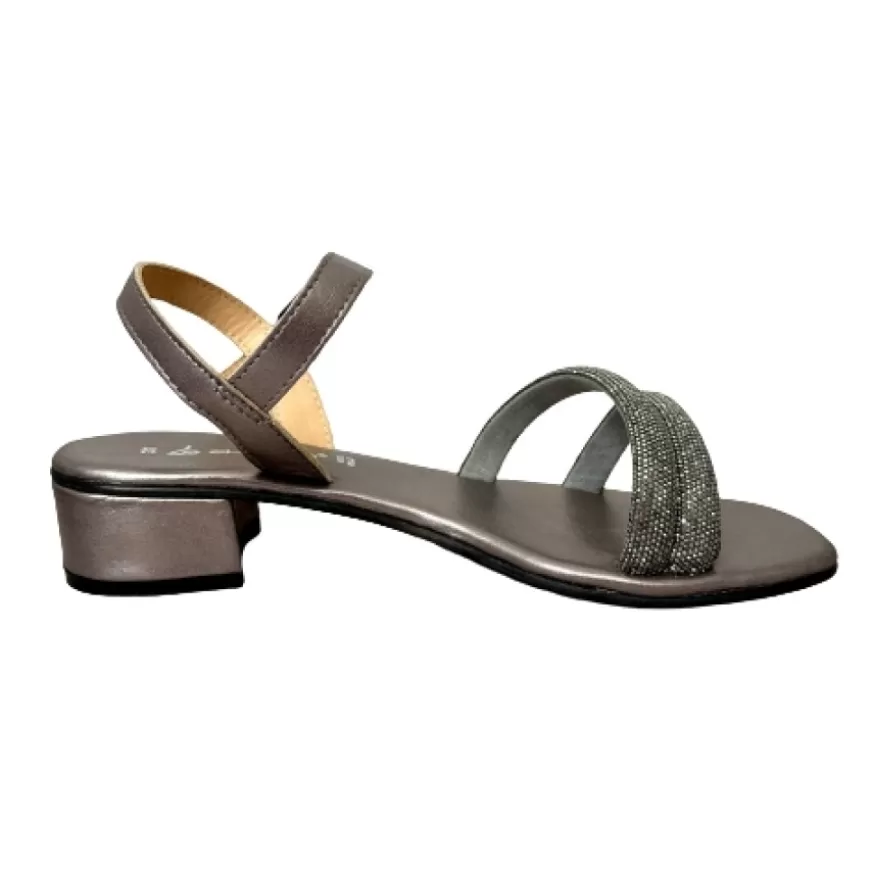 Donna CAMARRI CALZATURE Scarpe Donna | Sandalo Gioiello Antracite In Pelle