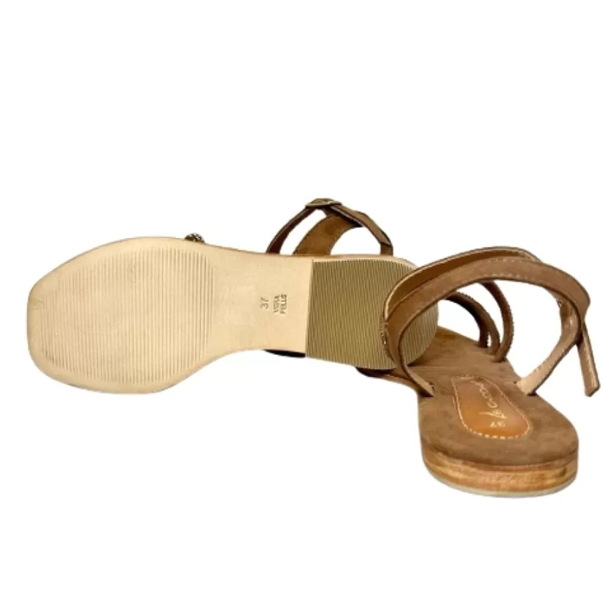 Donna CAMARRI CALZATURE Scarpe Donna | Sandalo Gioiello In Camoscio Cuoio