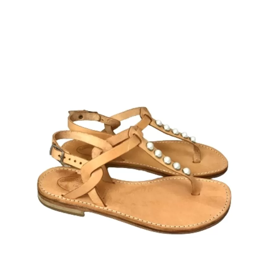 Donna CAMARRI CALZATURE Scarpe Donna | Sandalo In Pelle Con Perle