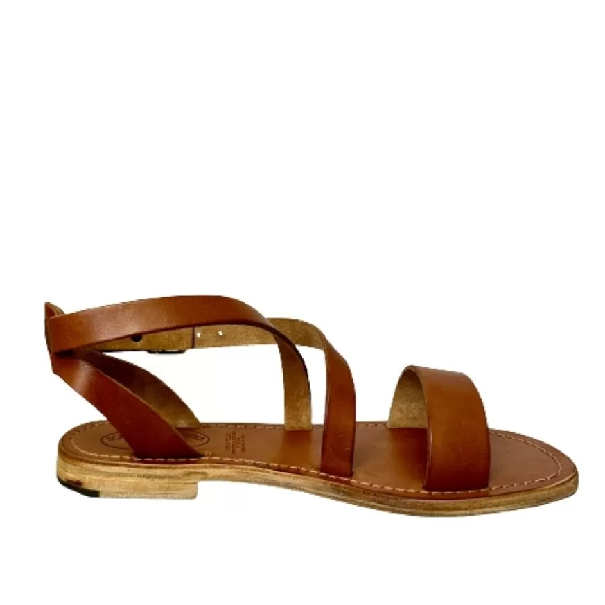 Donna CAMARRI CALZATURE Scarpe Donna | Sandalo In Pelle Cuoio Bruciato Mod. 6807