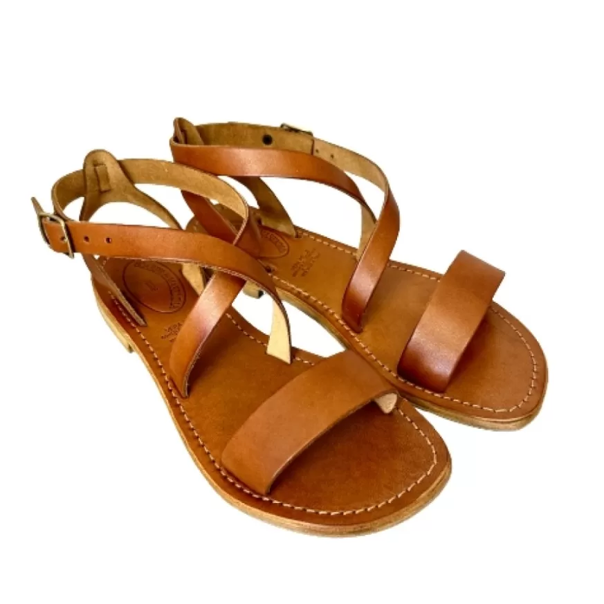 Donna CAMARRI CALZATURE Scarpe Donna | Sandalo In Pelle Cuoio Bruciato Mod. 6807
