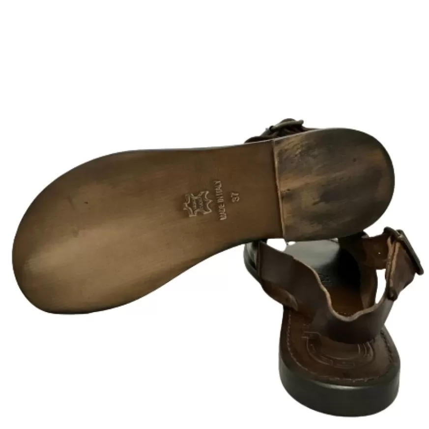Donna CAMARRI CALZATURE Scarpe Donna | Sandalo In Pelle Marrone Mod.720